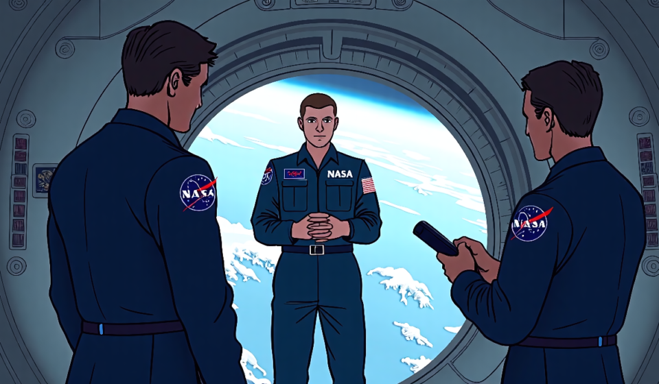NASA Chief Justifies All‑Male Crew for Artemis III — AI-generated editorial illustration