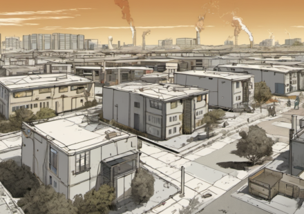 Data Centers in Slough May Be Raising Local Temperatures — AI-generated editorial illustration