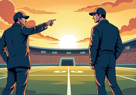 Kiffin and Sarkisian Clash Over Transfer Portal Ethics — AI-generated editorial illustration