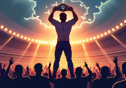 Will Ospreay’s Emotional Triumph: Historic AEW Title Win at Wembley — AI-generated editorial illustration