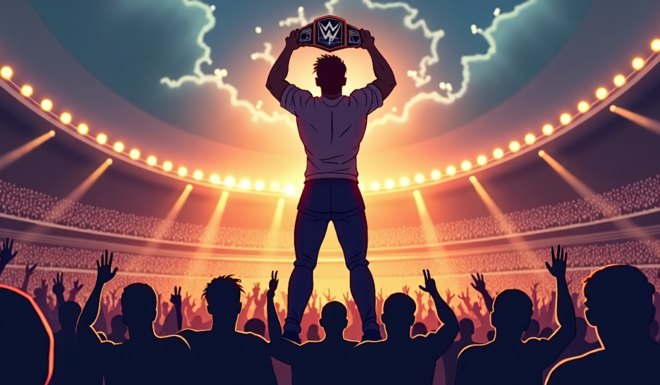 Will Ospreay’s Emotional Triumph: Historic AEW Title Win at Wembley — AI-generated editorial illustration