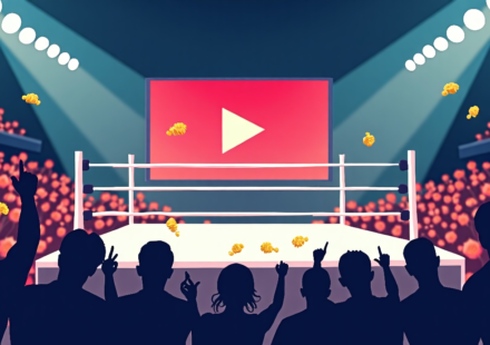 Pro Wrestling Thunder Debuts YouTube Channel, Boosting Indiana Wrestling Reach — AI-generated editorial illustration