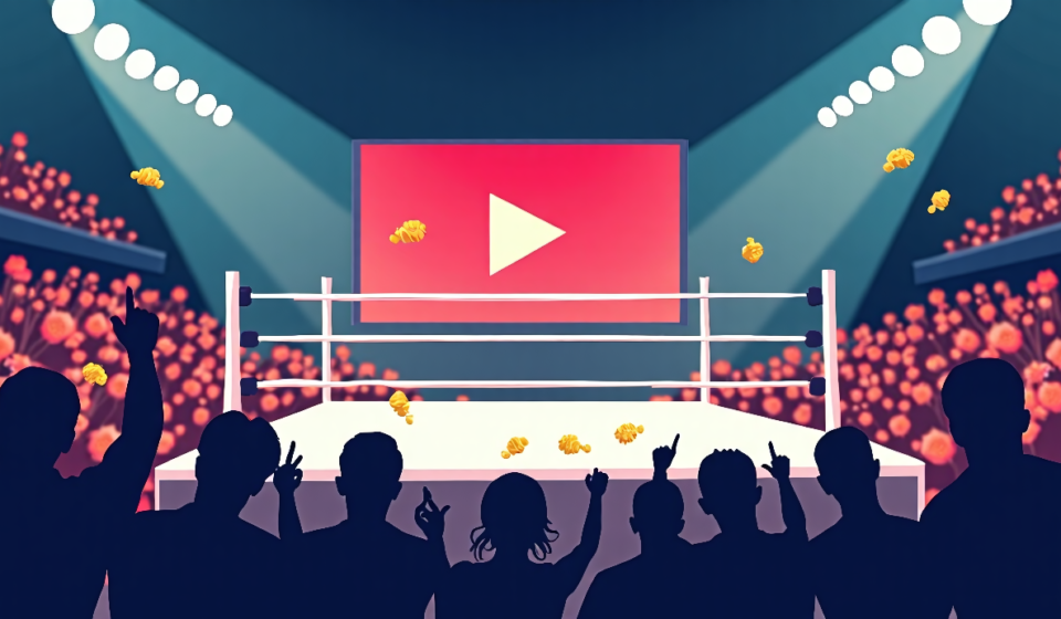 Pro Wrestling Thunder Debuts YouTube Channel, Boosting Indiana Wrestling Reach — AI-generated editorial illustration