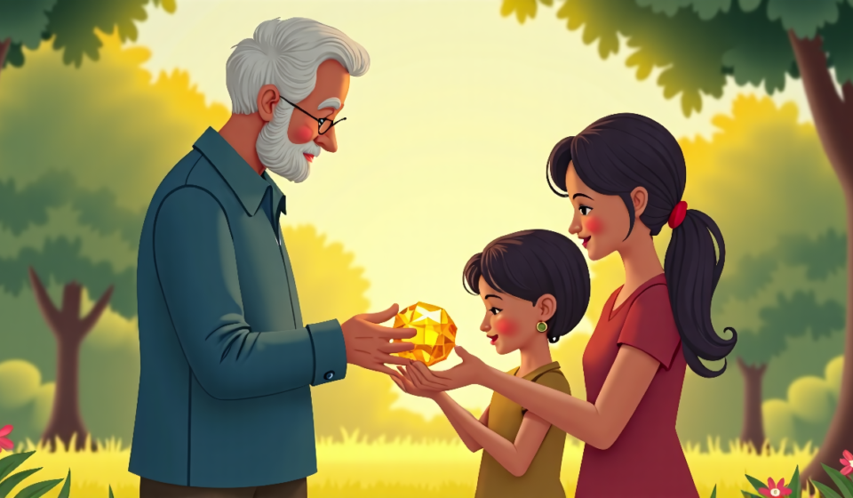 Grandfather Discovers Rare Yellow Diamond in Arkansas Park — AI-generated editorial illustration