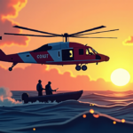 Coast Guard Saves 37 Migrants Stranded 90 Miles Off California — AI-generated editorial illustration