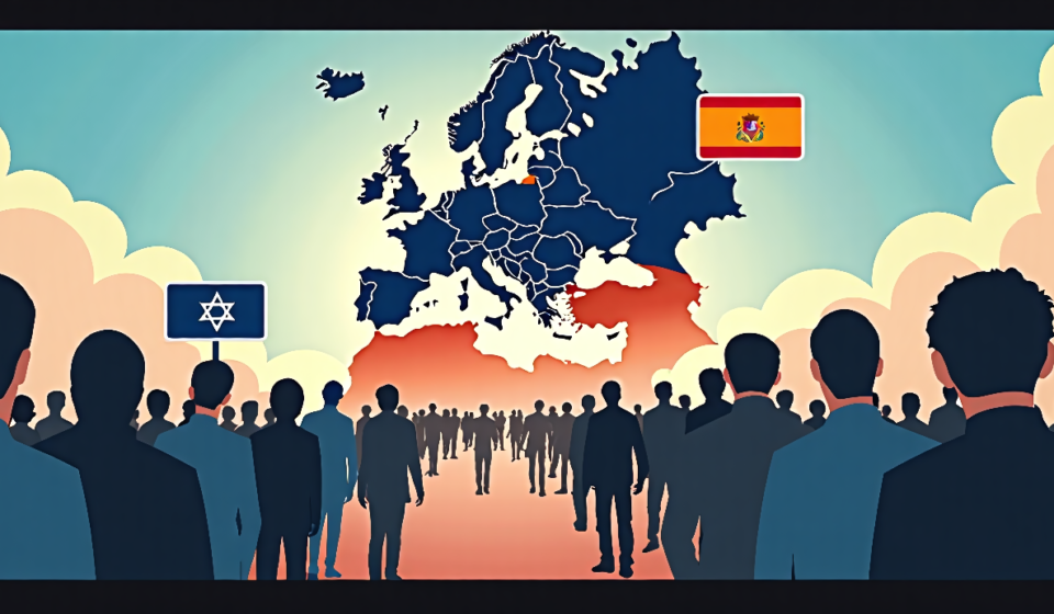 Spain Accuses Russia and Israel of Spreading Immigration Disinformation — AI-generated editorial illustration