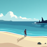 Martha’s Vineyard Swimmer Rushed to Hospital After Suspected Shark Bite — AI-generated editorial illustration