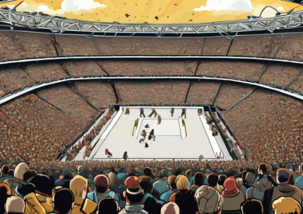AEW All In London 2026: 41,102 Fans Entered Wembley Stadium — AI-generated editorial illustration