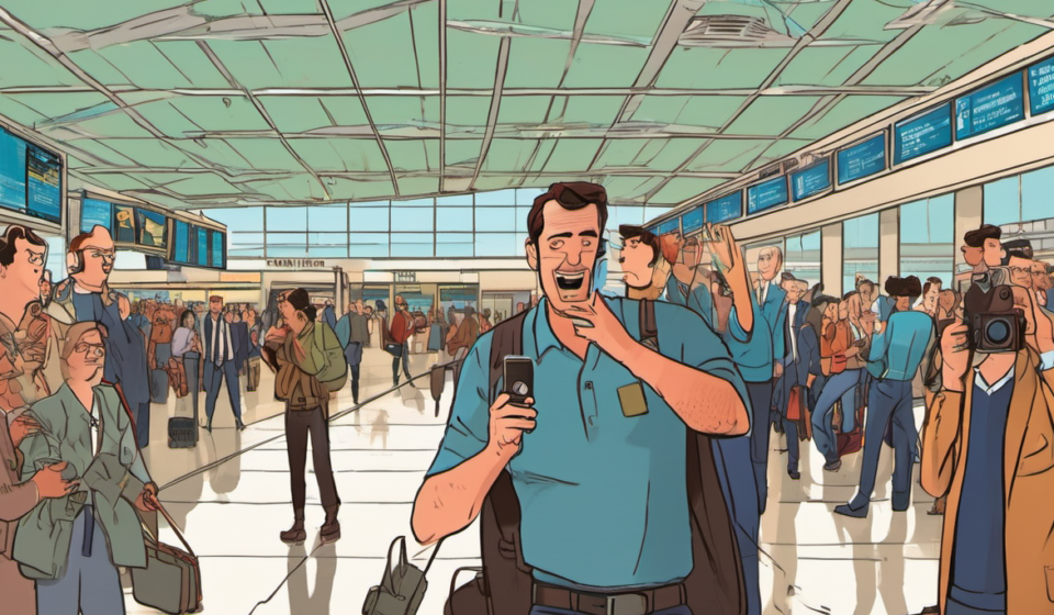 Justin Baldoni Meets Candace Owens at Iceland Airport, Sparks Social Media Buzz — AI-generated editorial illustration