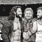 Young Bucks Share Intimate Backstage Moment With Kenny Omega Before AEW All In — AI-generated editorial illustration