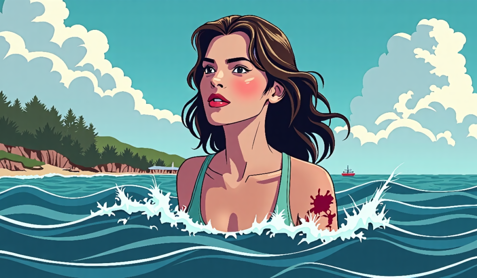 Shark Bite Mystery Off Martha’s Vineyard, the Same Town as ‘Jaws’ — AI-generated editorial illustration