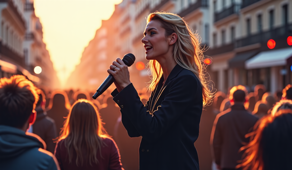 Celine Dion Sings Live with Paris Fans in Street‑Side Surprise — AI-generated editorial illustration