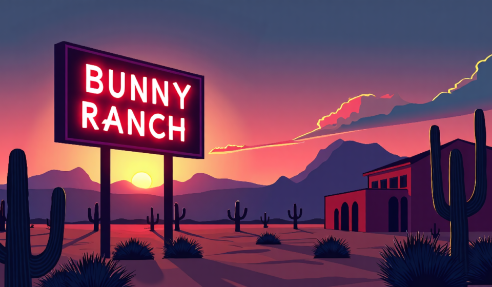 Dennis Hof’s Bunny Ranch Empire Hits Market at $33.9 Million — AI-generated editorial illustration
