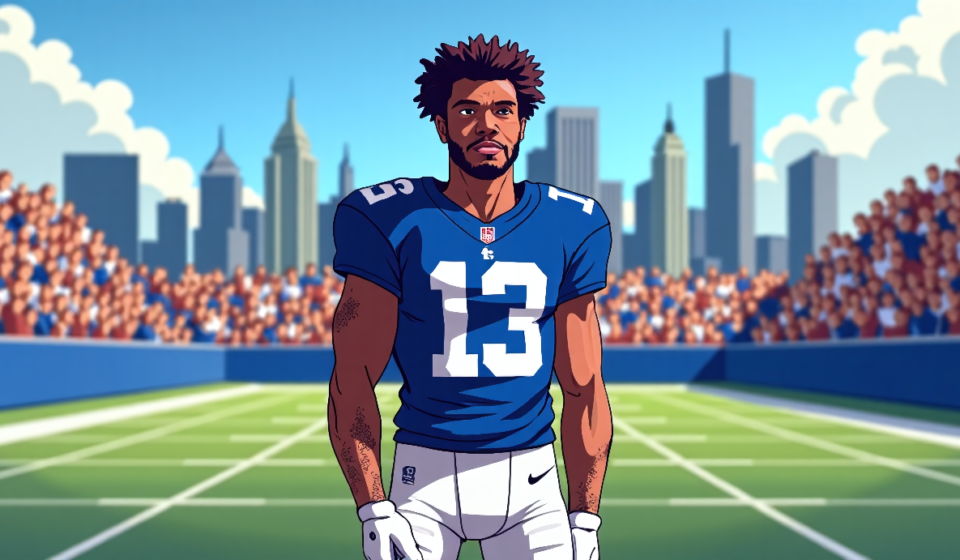 Giants Confirm Odell Beckham Jr. Will Reclaim No. 13 Jersey — AI-generated editorial illustration