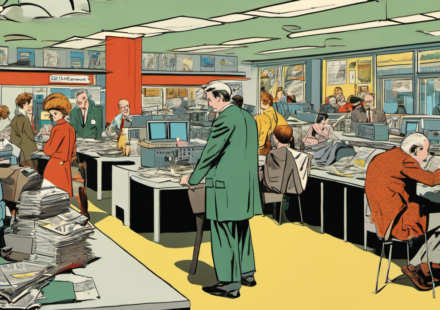 Danny Boyle’s ‘Ink’ Premieres at Venice: A Tabloid Revolution Unveiled — AI-generated editorial illustration