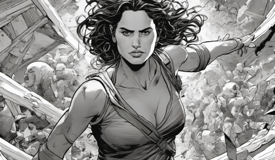 Adria Arjona Embraces the Chaos of Her New Role in "Onslaught" — AI-generated editorial illustration