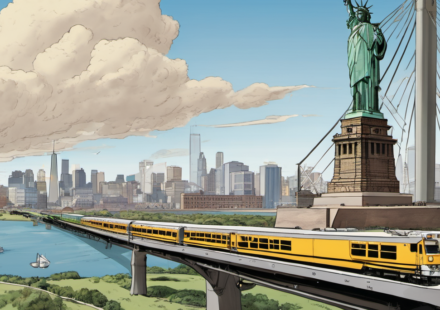 Steel Beam from WTC South Tower to Travel Across America Ahead of 9/11 — AI-generated editorial illustration
