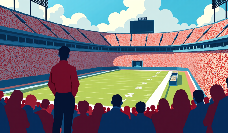 USC Coach Riley Calls LA Coliseum Attendance Rumors a ‘False Narrative’ — AI-generated editorial illustration