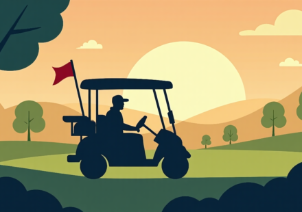 Tiger Woods’ DUI Plea Deal May Ban Him From Driving Golf Carts for 5 Years — AI-generated editorial illustration