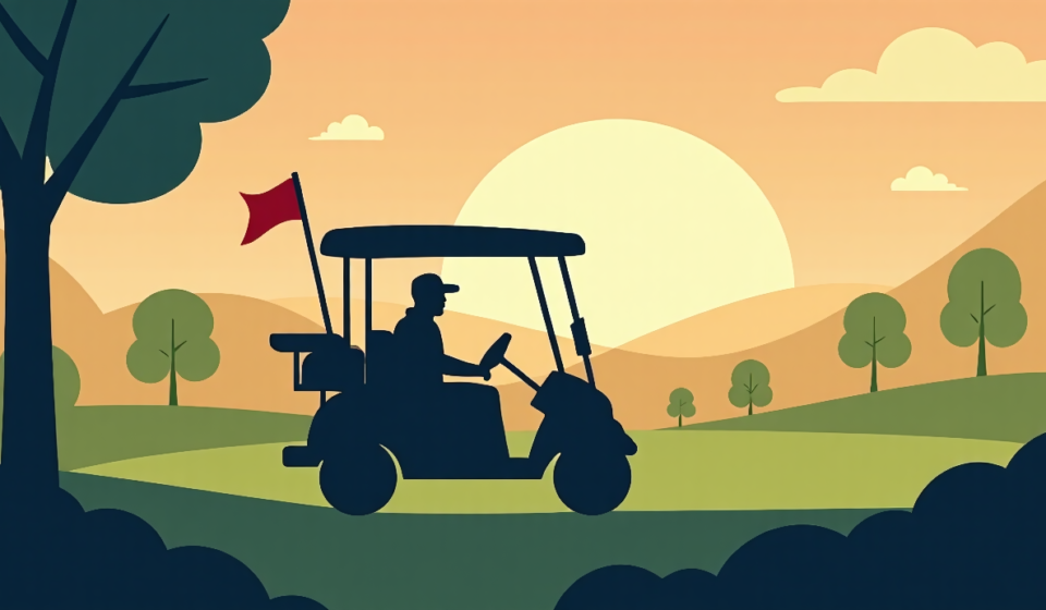 Tiger Woods’ DUI Plea Deal May Ban Him From Driving Golf Carts for 5 Years — AI-generated editorial illustration