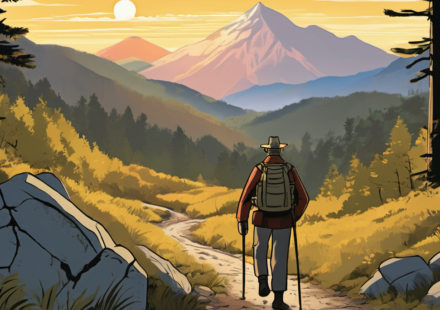 Veteran Reclaims Record as Oldest to Finish Appalachian Trail — AI-generated editorial illustration
