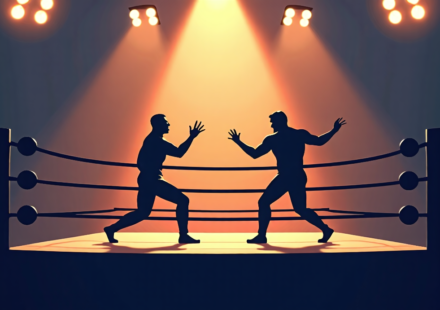 Will Ospreay vs. Jon Moxley Set as AEW All Out 2026 Main Event — AI-generated editorial illustration
