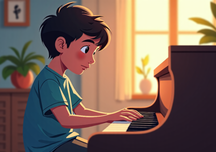 Piano Gift Turns Autistic Boy into Global Music Star — AI-generated editorial illustration