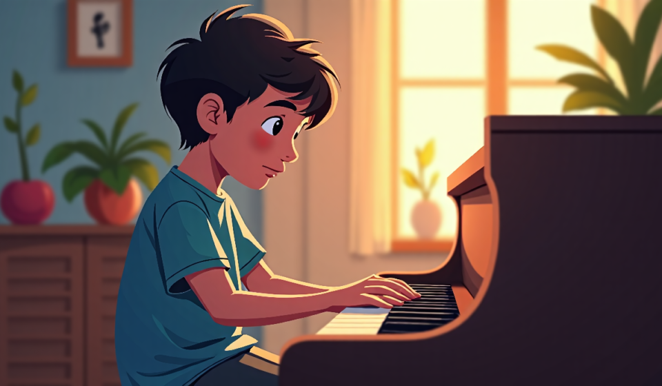 Piano Gift Turns Autistic Boy into Global Music Star — AI-generated editorial illustration