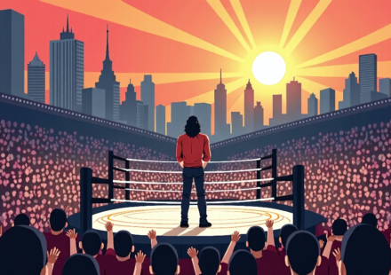 Roman Reigns Faces Hostile Crowd in Mexico City for Penta Match — AI-generated editorial illustration