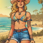 Guess the Country Star in Daisy Dukes: Who’s the Beach Babe? — AI-generated editorial illustration
