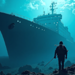 Deadly Dive: The Andrea Doria Wreck Claims 18 Lives — AI-generated editorial illustration