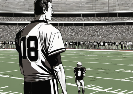Dylan Raiola Embraces Backup Role at Oregon — AI-generated editorial illustration