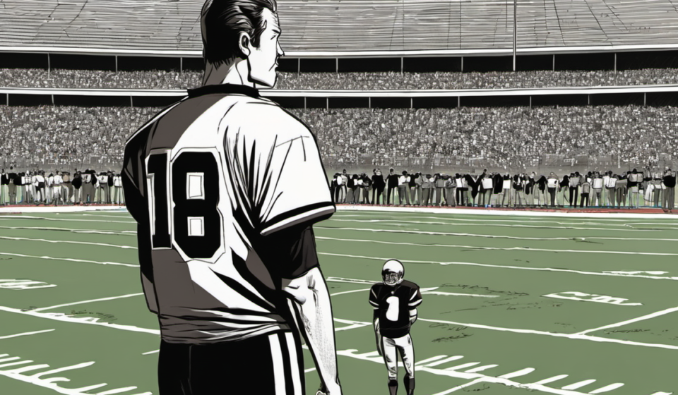 Dylan Raiola Embraces Backup Role at Oregon — AI-generated editorial illustration