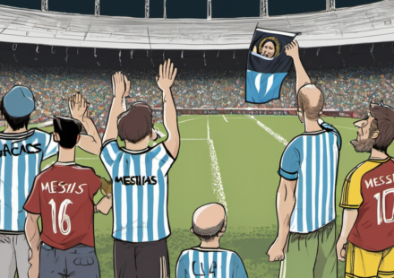 Argentina’s Soccer Clubs Honor Messi with Mid‑Game Applause After His International Retirement — AI-generated editorial illustration