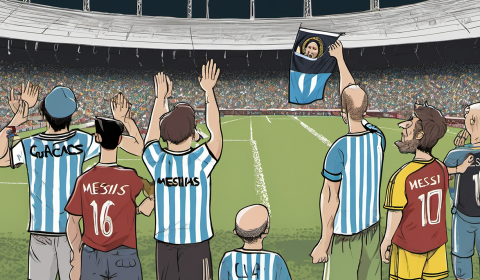 Argentina’s Soccer Clubs Honor Messi with Mid‑Game Applause After His International Retirement — AI-generated editorial illustration