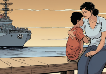 USS Abraham Lincoln Sailors Return to Thailand After 286 Days at Sea — AI-generated editorial illustration