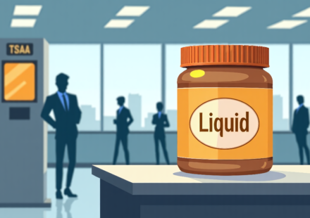 Peanut Butter May Be a Liquid: TSA Rule That Could Stop You at Security — AI-generated editorial illustration