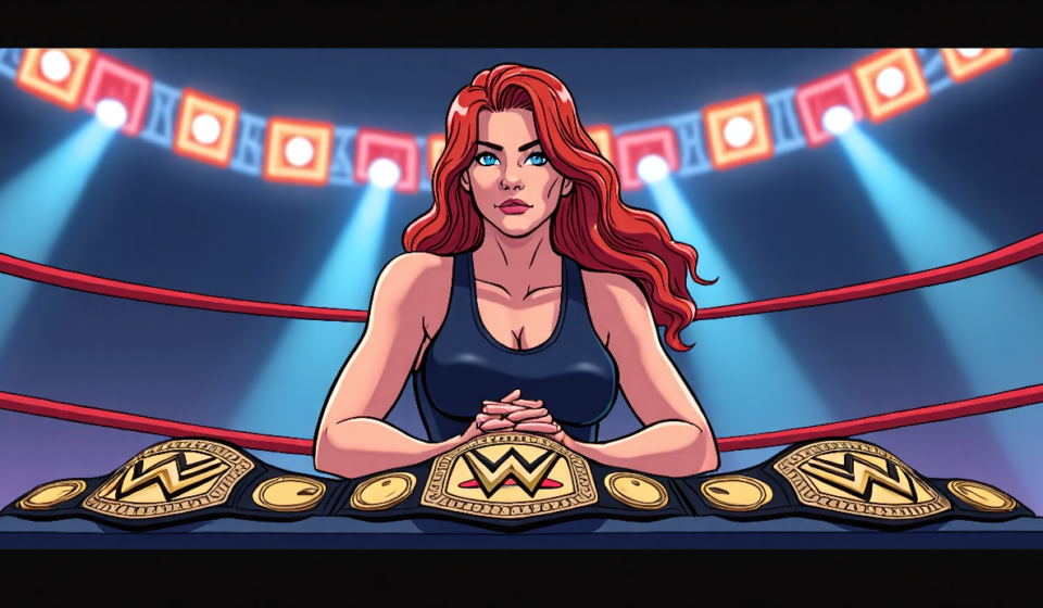 Becky Lynch Reflects on Breakout Run, Reveals Original Women’s Title Plans — AI-generated editorial illustration