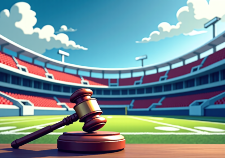 Judge’s Ruling on Former Players Could Redefine College Football Governance — AI-generated editorial illustration