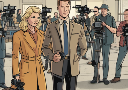 Glen Powell Confirms Serious Romance With Actress Michelle Randolph — AI-generated editorial illustration