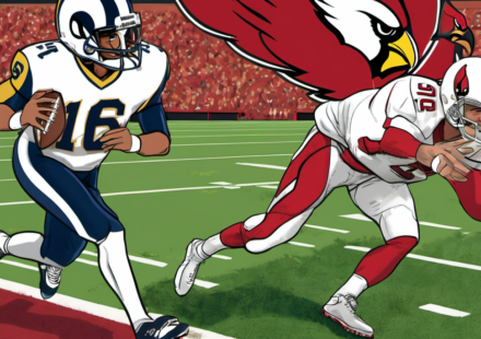 Rams Promote Ty Simpson to QB3, Cardinals Keep Michael Wilson — AI-generated editorial illustration