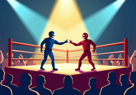 Jinder Mahal Says WWE Missed a Big Chance with Penta vs. Rey Fenix — AI-generated editorial illustration