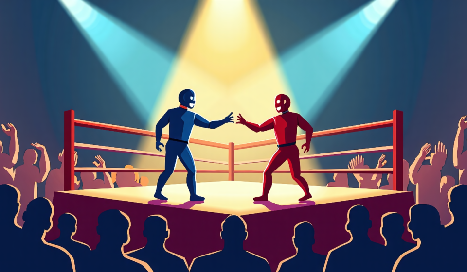 Jinder Mahal Says WWE Missed a Big Chance with Penta vs. Rey Fenix — AI-generated editorial illustration