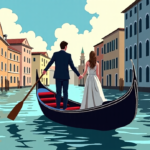 Sydney Sweeney & Scooter Braun Sail Venice Together: A Romantic Getaway — AI-generated editorial illustration