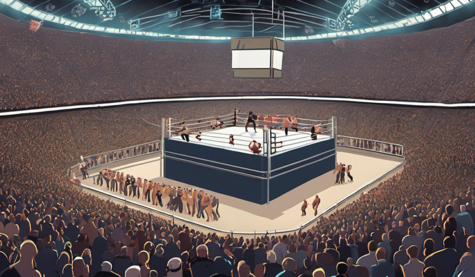 AEW All In 2026 May Set New PPV Record at Wembley — AI-generated editorial illustration