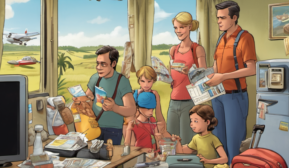 Labor Day Travel Costs Surge: Flights Up 20%, Gas Near $1 Higher — AI-generated editorial illustration