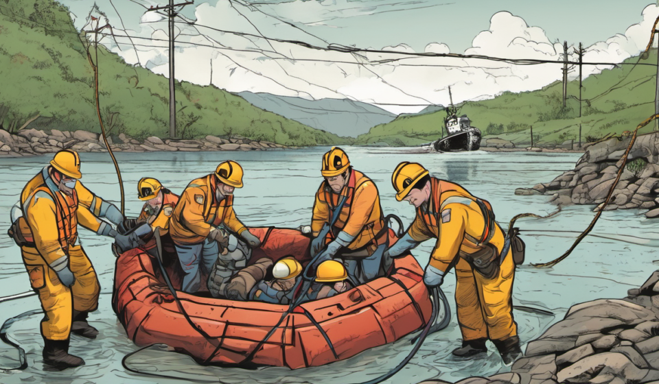 Nine Days After Floods, Nepal Workers Pulled Alive From Tunnel — AI-generated editorial illustration