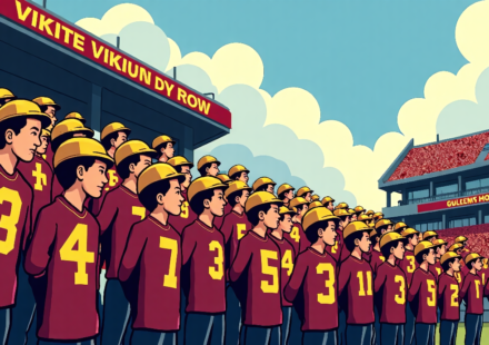 Minnesota Gophers Fans Rally with Norway Viking Row Before Season Opener — AI-generated editorial illustration