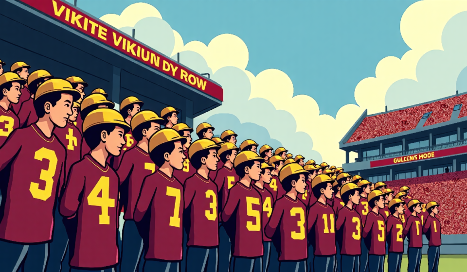 Minnesota Gophers Fans Rally with Norway Viking Row Before Season Opener — AI-generated editorial illustration