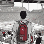 Rutgers Fan Declares War on Scarlet Knights After UMass Loss — AI-generated editorial illustration